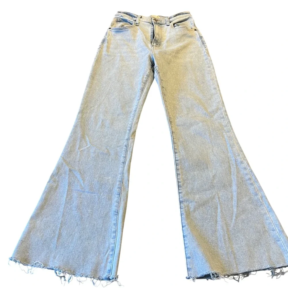 Abercrombie Fitch The Flare Ultra High Rise Light Wash Denim Jeans Size 27 - Picture 4 of 10